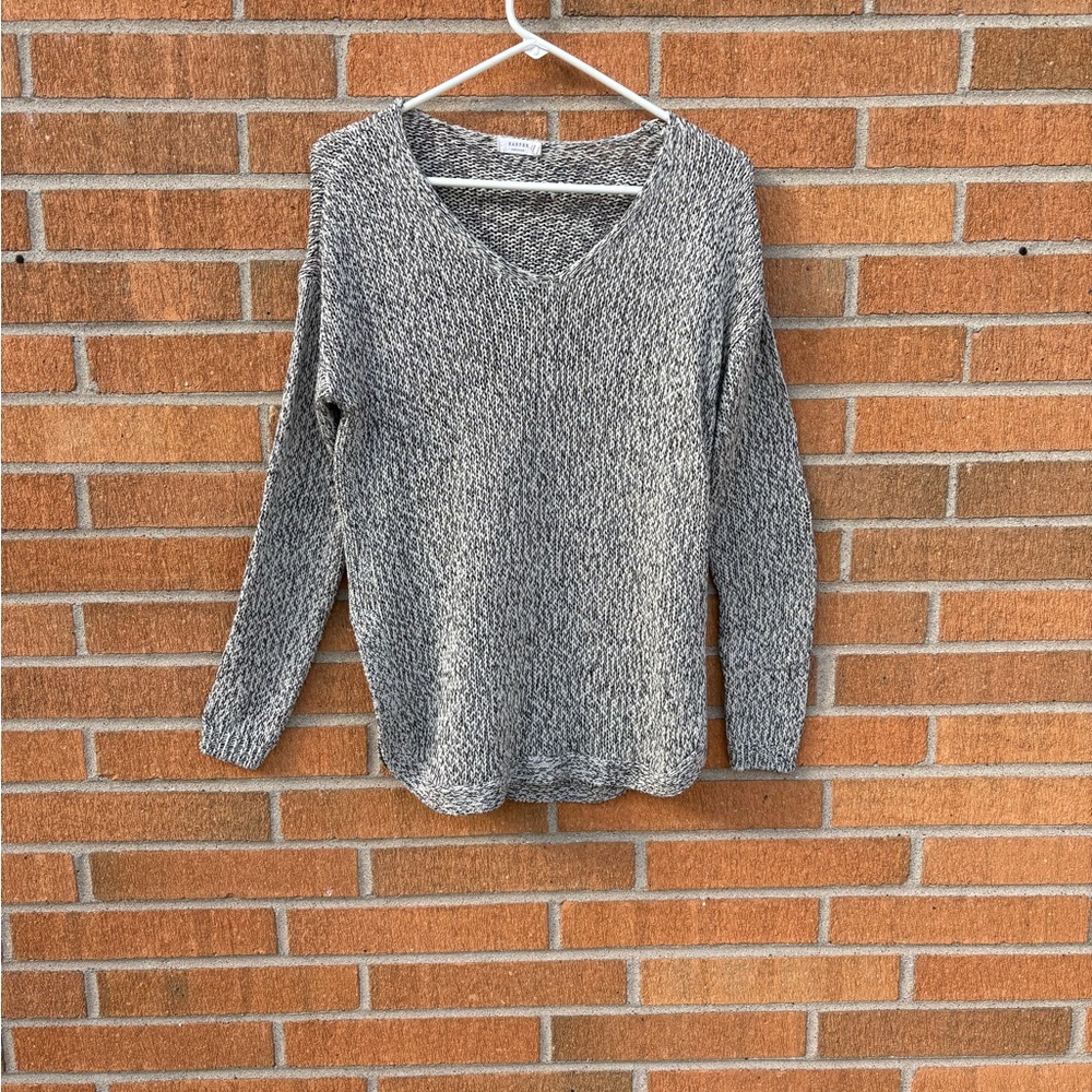 Harper Heritage  V-Neck Sweater with Brown Elbow Patches - Picture 2 of 5